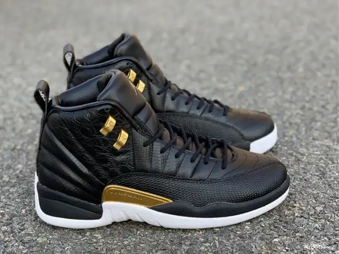Kick Theory Retro Gold-White Air Black Jordan 12 'Reptile' AO6068-007 Metallic 0527